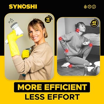 Synoshi Power Spin Scrubber Cordless, Electric Scrubber, Electric Cleaning Brush 3 Replaceable Heads, 2 Speeds, Perfect for Bathroom, Floor, Scrubbing Brush for Household