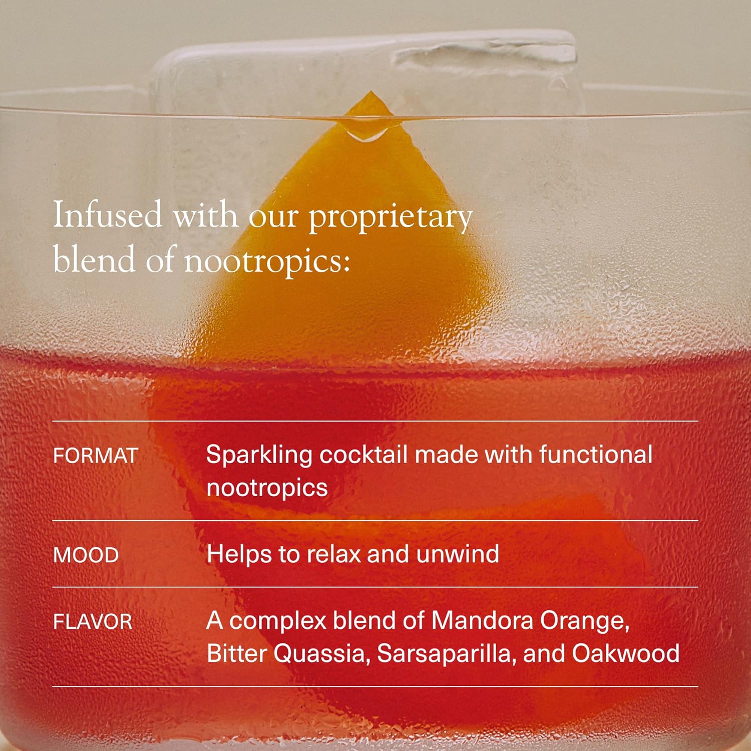 Aplós Non Alcoholic Mandora Negroni Cocktail, Formulated with Lion's Mane, Magnesium and Botanicals, Low Calorie, No Added Sugar Beverage (8.5 fl oz. per can) (4 Pack, Mandora Negroni)