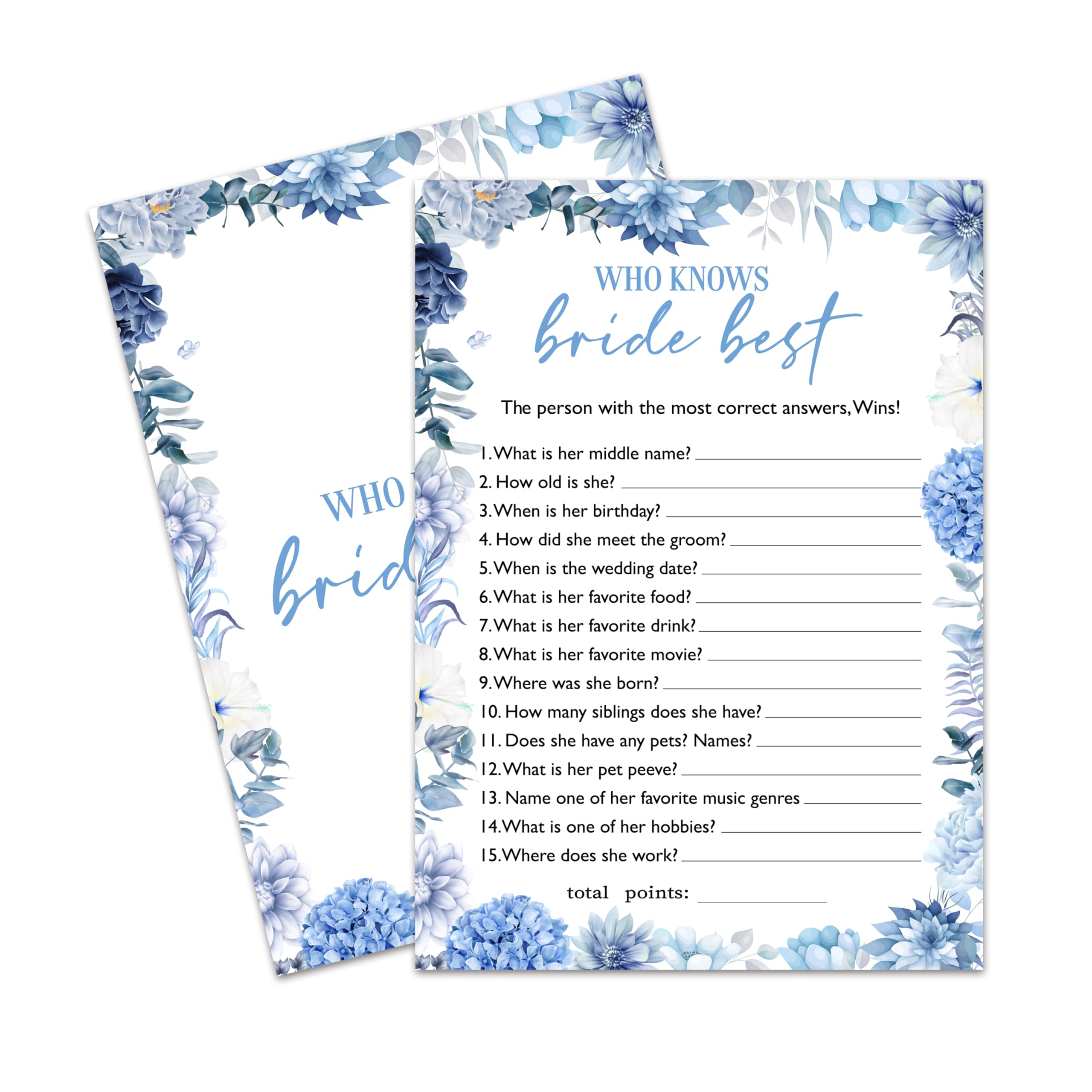 CTLHKY Bridal Shower Games, Blue Hydrangea Theme Wedding Shower Games, Bridal Shower Decorations Supplies Activities Ideas, Bachelorette, Engagement
