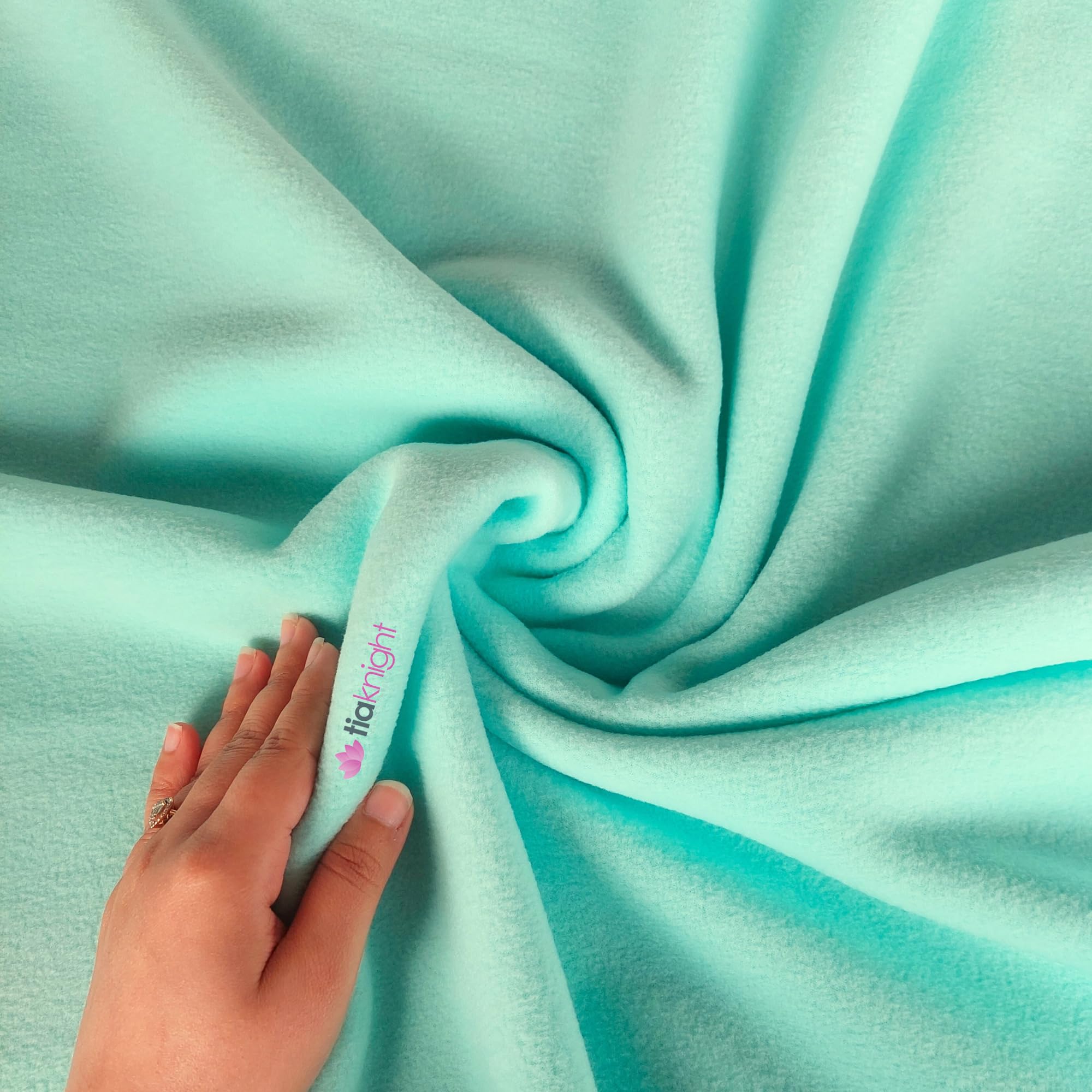Tia Knight Inspired Fabrics Mint Anti-Pill Polar Fleece Fabric | Soft, Thick & Cuddly Washable Material | 150 Cm Wide | Sold By The Metre | 50+ Colours (By Tia Knight) (, Metre)