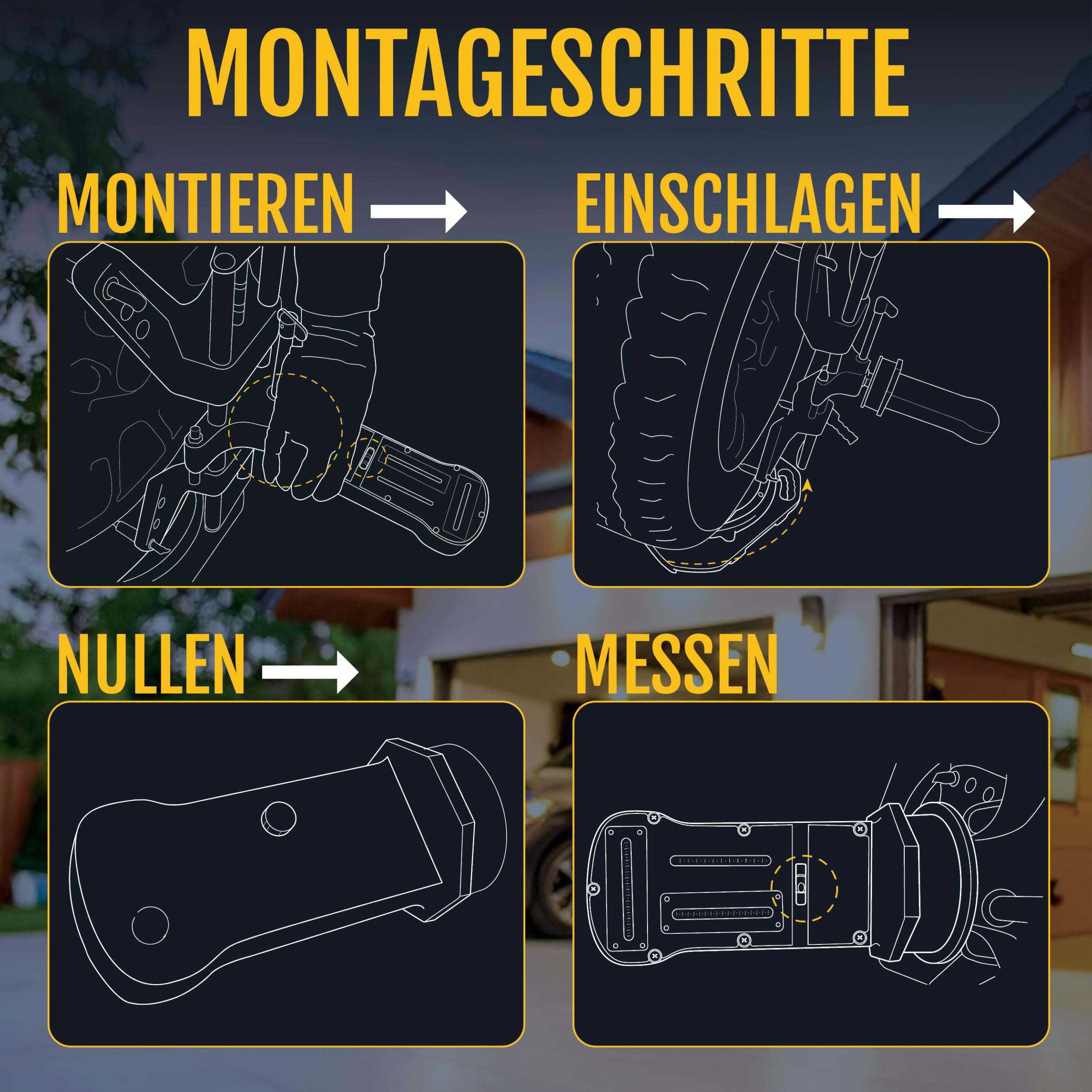 AutoSolo Magnetisches Sturz-, Nachlauf- und Spreizungs-Messgerät - Erschwingliches 3-in-1 Achsvermessungswerkzeug für DIY-Mechaniker