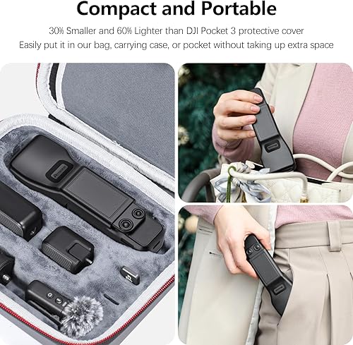 Miniatura 8 de AMAZEAR Combo de soporte de montaje magnético y cubierta protectora de lente cardán para DJI Osmo Pocket 3, accesorios actualizados Pocket3 Super