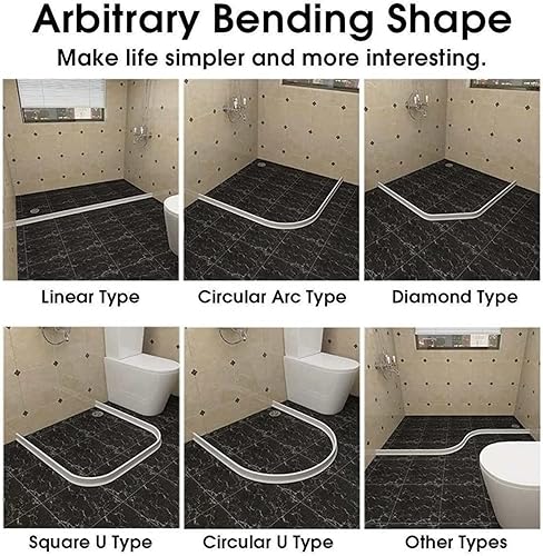 Miniatura 2 de Tira de tapón de agua para piso, tapón de agua de silicona para baño, tira impermeable flexible, barrera de agua para puerta de ducha de silicona,