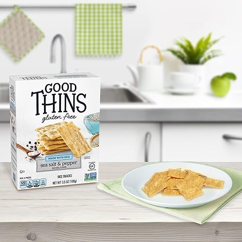 Miniatura 54 de Good Thins Simply Salt Snacks - Galletas de arroz sin gluten, 3.5 onzas (paquete de 3)