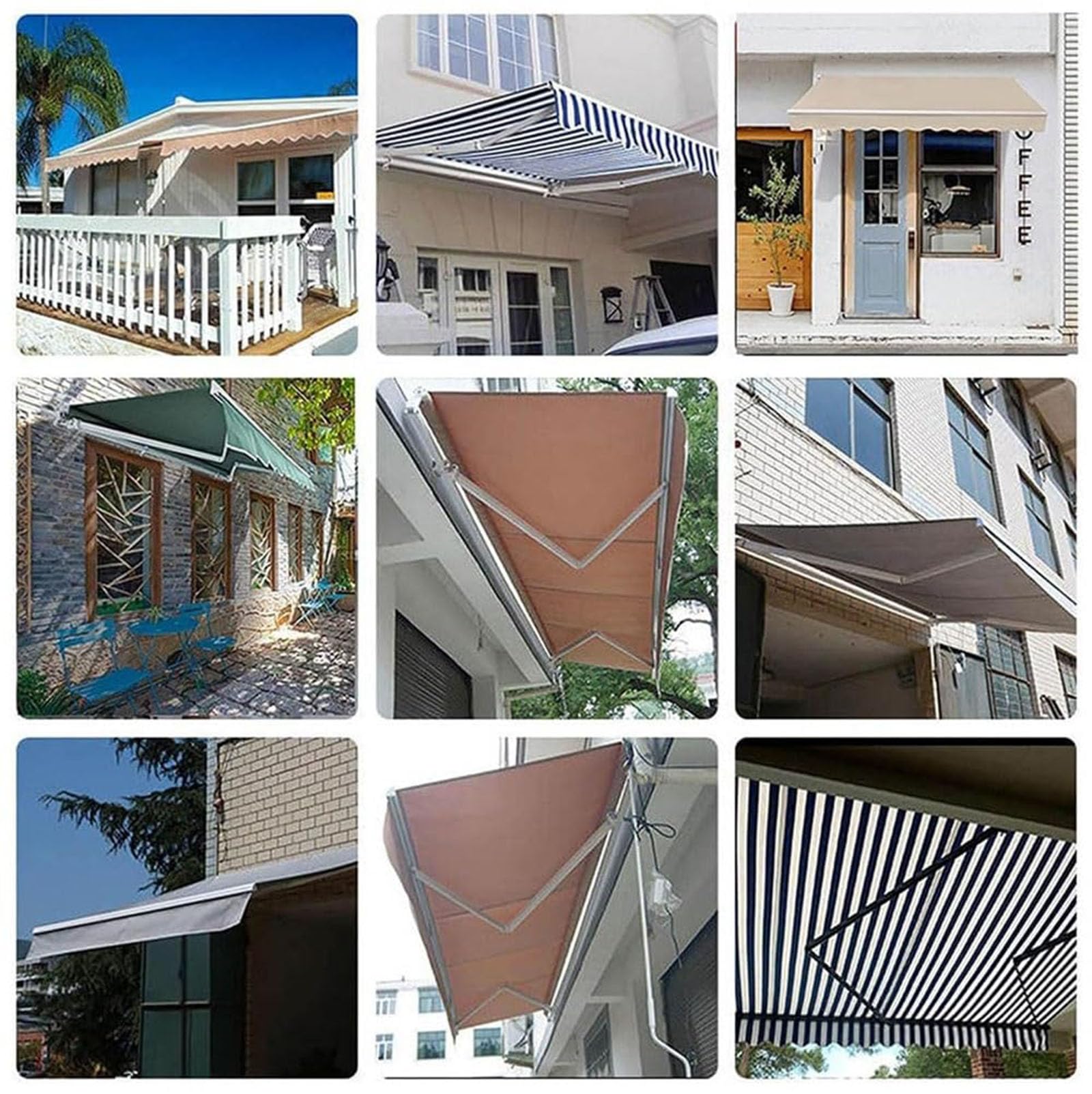 XBTGS Tela de repuesto impermeable resistente al desgarro para toldo al aire libre, accesorio de toldo de protección solar con volante, material resistente de 2,6 x 2,5 m, 3-4 x 2,5 m, 3-4 x 2,5 m