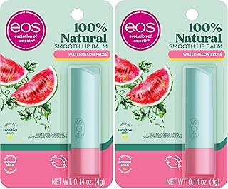100% Natural Lip Balm- Watermelon Frosé, Dermatologist Recommended for Sensitive Skin, All-Day Moisture Lip Care, 0.14 oz (Pack of 2)