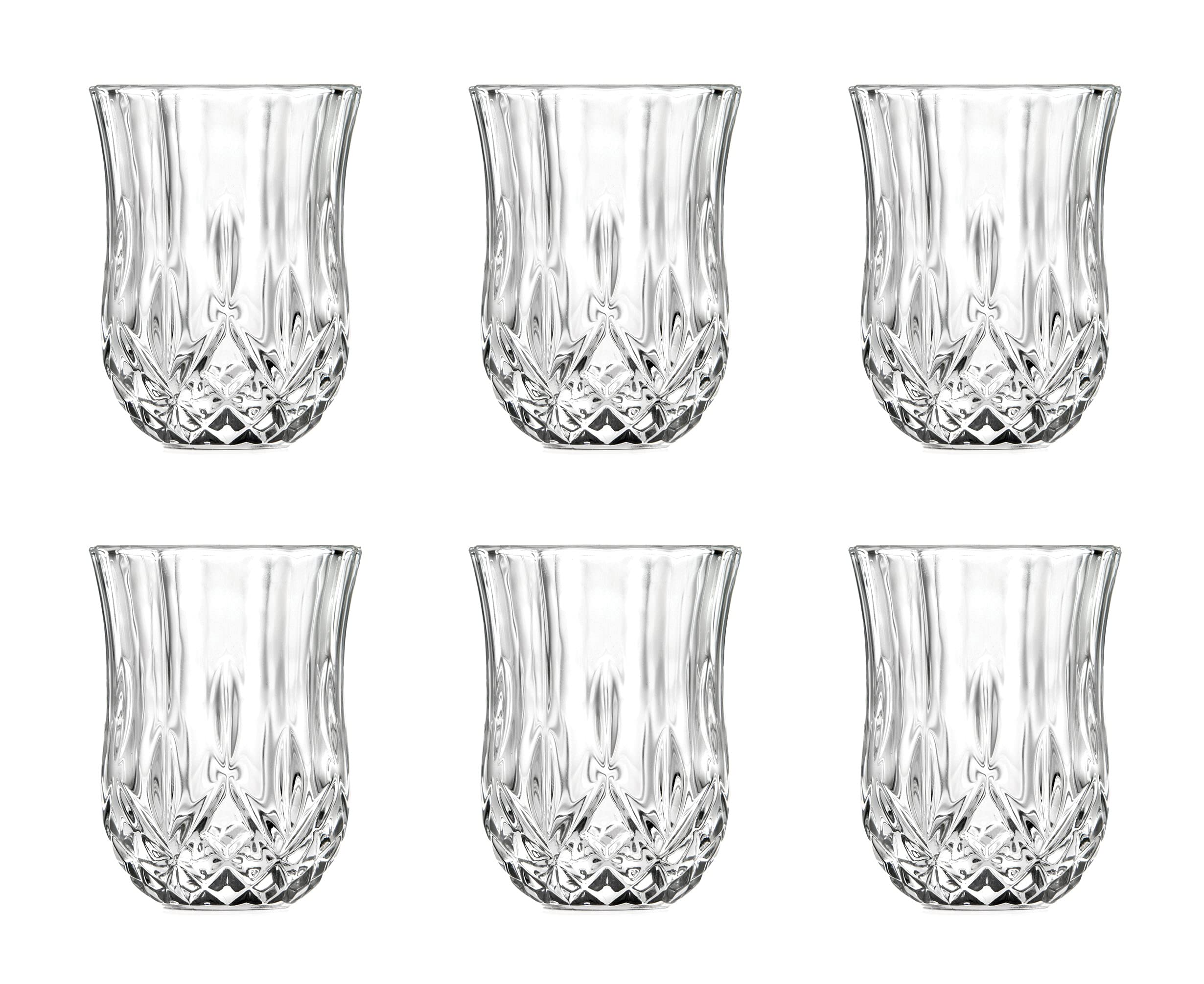 Barski - Set di 6 bicchierini in vetro di cristallo splendidamente progettato, utilizzabile per colpi, vodka, liquori, cordiale, 56,7 g, prodotto in Europa.