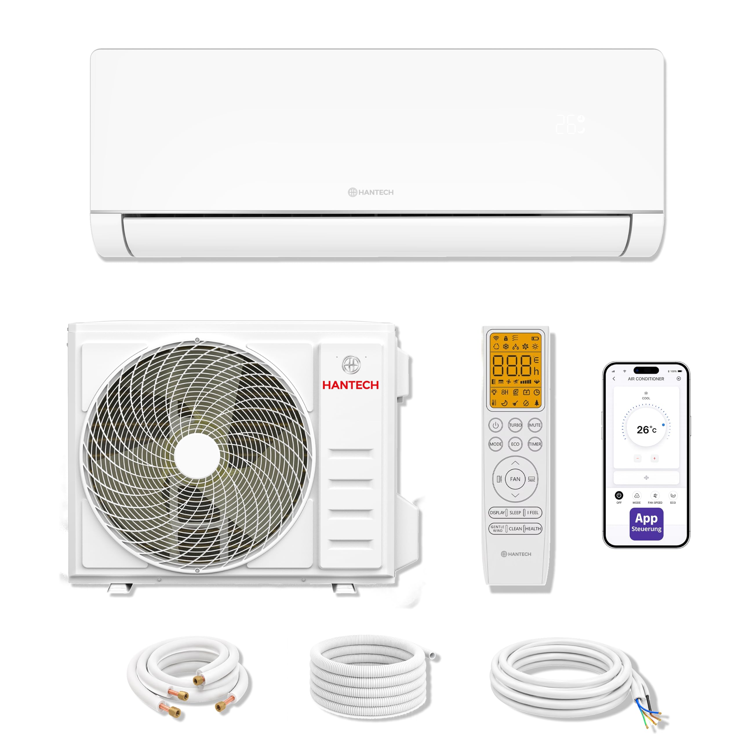 HANTECH A+++ Split Klimaanlage 24000 BTU H-PLUS Smart Home kompatibel