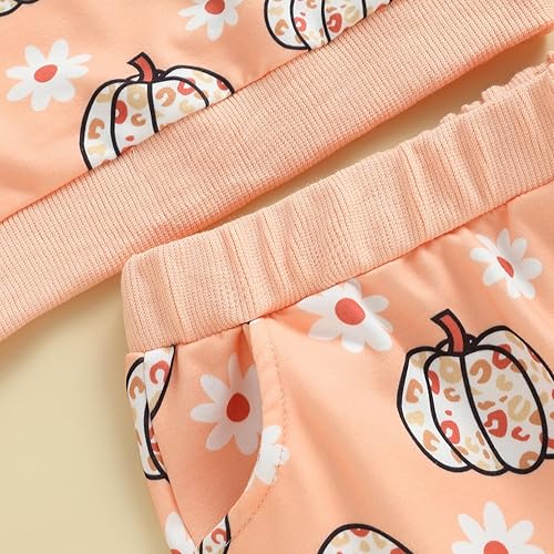 Miniatura 6 de Kaipiclos Ropa de otoño e invierno para bebé niña, sudadera con estampado floral, camisa de manga larga, pantalones, ropa