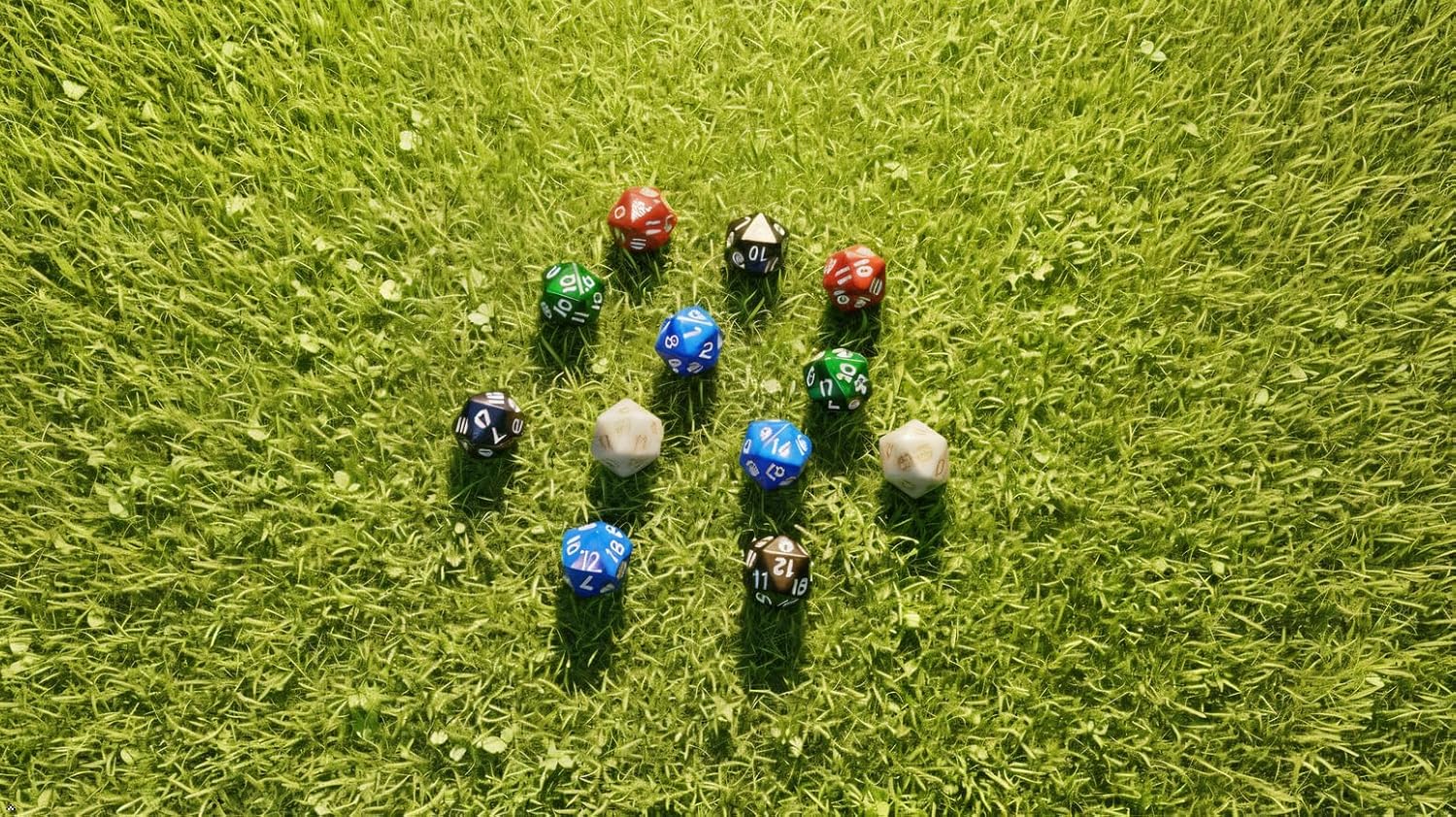 SmartDealsPro 12-Pack 20 Sided Dice D20 Large Pearl Polyhedral Spin Down Dice Die with Pouch for DND RPG MTG Table Game