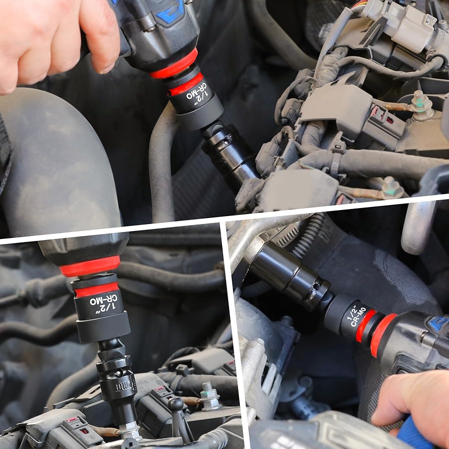 AmazingFree 11-Piece Impact Socket Adapter Set-Impact Rated Drill Socket Adapters&Extensions,1/4" 3/8" 1/2" Drive,CR-V&CR-MO Steel,Ball Detent for Secure Fit,Essential Tool Kit for Car/Home Repair - image 5