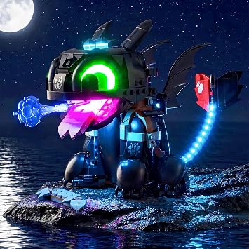 Kyglaring LED Light Kit Compatible with Lego How to Train Your Dragon Toothless 10375 Building Blocks, Upgraded Lighting Accessories for Lego 10375 Model Set, Lights Only, Stand Version