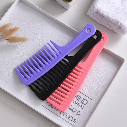 Miniatura 9 de Peine desenredante de dientes anchos, cepillo de peinado duradero para cabello rizado, largo y mojado, herramienta profesional para el cuidado del