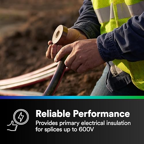 Miniatura 4 de Scotch Cinta eléctrica de codificación de colores de vinilo 35, 34 in x 66 pies, amarillo, 10 rollos