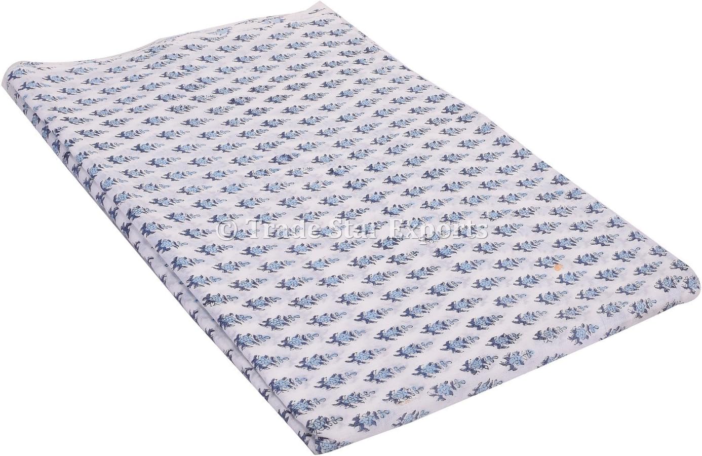 Trade Star 3 Yard Hand Block Print Fabric 100% Cotton Fabric by the Yard Floral Print Cloth for Crafting and Dressmaking Indian Ethnic Natural Running Fabric for Sewing Widrth 44 Inches (Pattern 11)