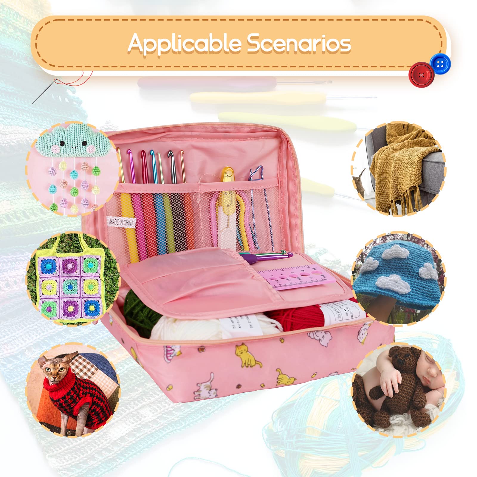 Aeelike Kit Per Uncinetto Per Principianti Con Filato E Libro Introduttivo, Kit Per Principianti All'uncinetto Tutto Per Età 8-12 Anni, Kit Per Imparare A Lavorare All'uncinetto Con Uncinetti - 6