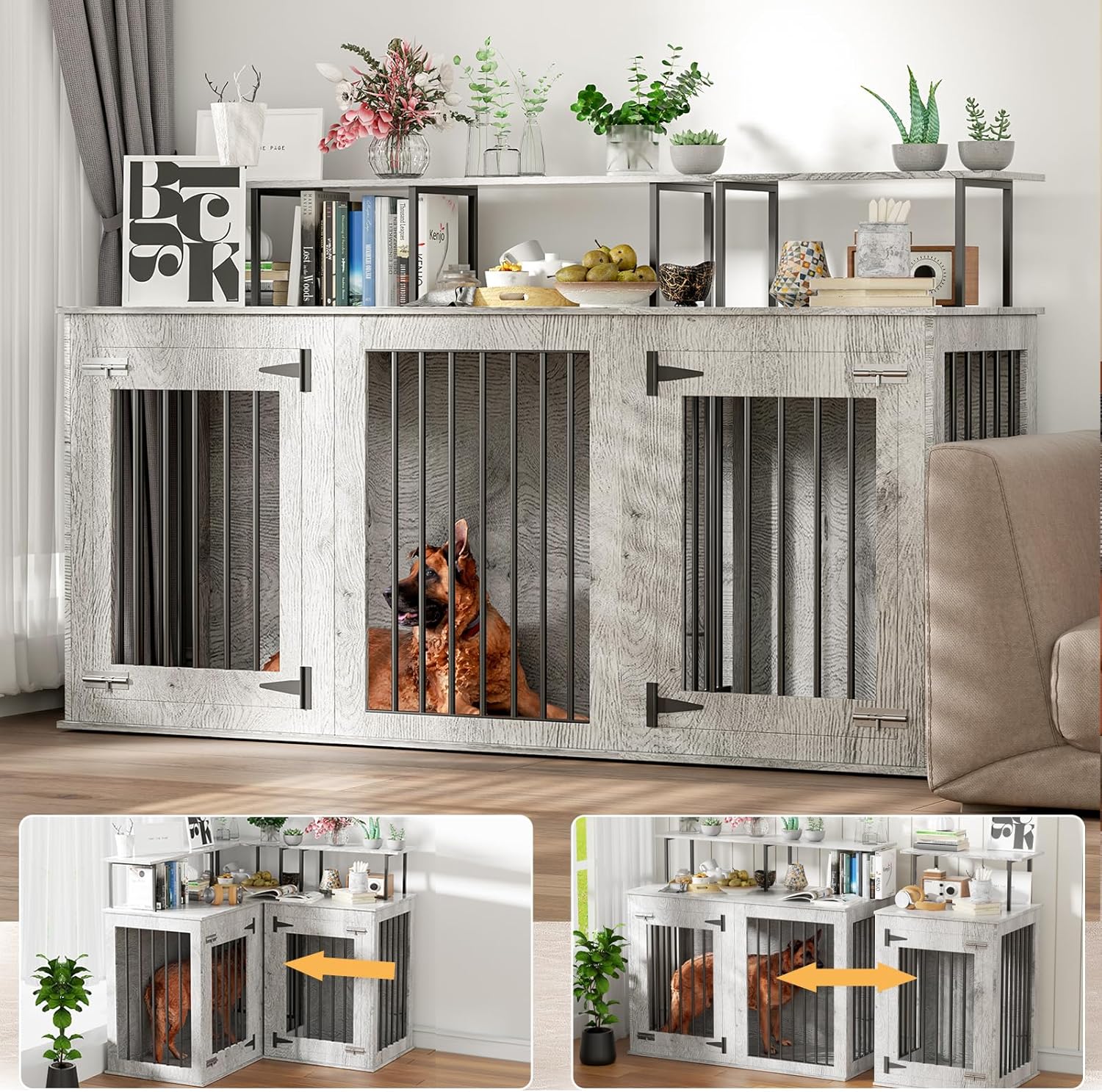 Picture of Amazon.com: HSSZXFR 71'' Dog Crate Furniture Dog Crate, Furniture-Style ...