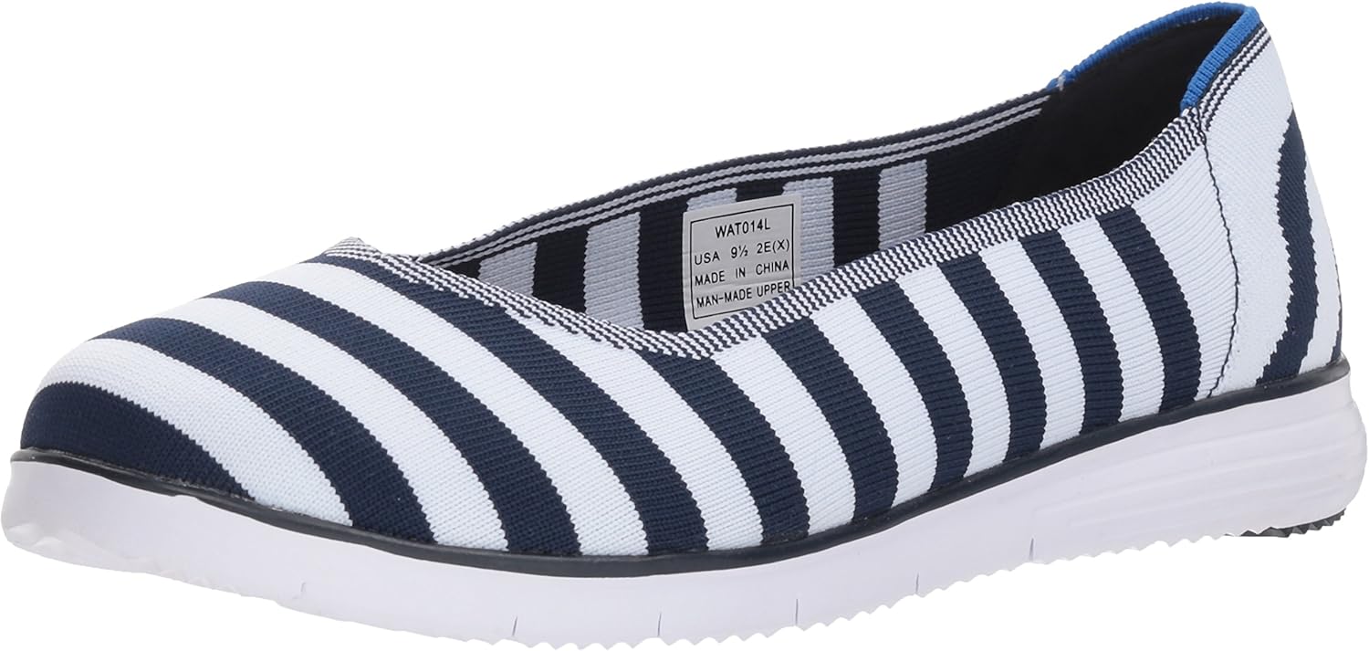 Propet Women's TravelFit Flex Shoe, Navy/White, 9.5 Narrow US