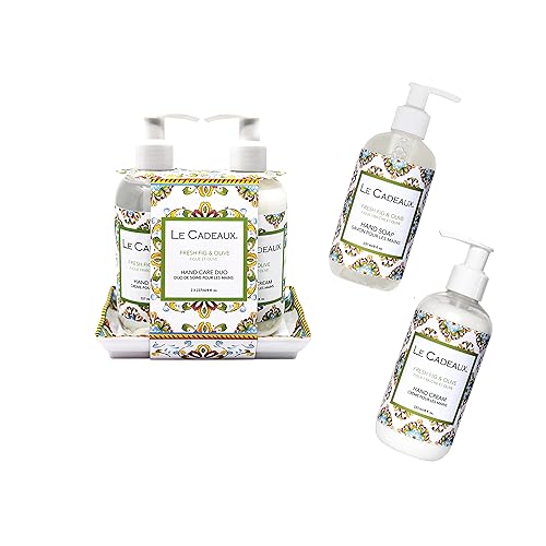 Le Cadeaux Set de regalo dúo de lavado de manos y crema de manos, higo y oliva