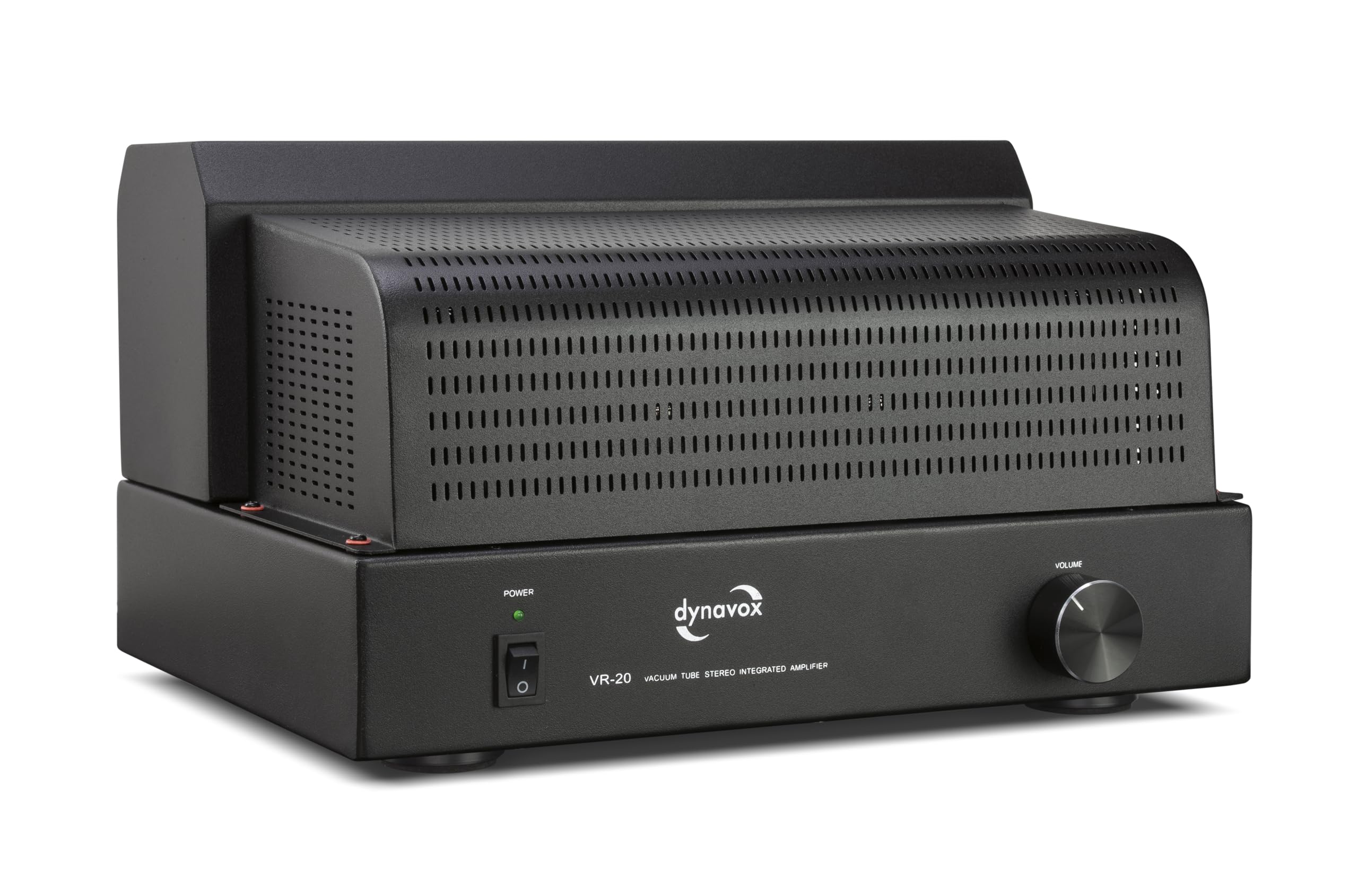 Dynavox Röhrenvollverstärker VR-20 schwarz, HiFi-Verstärker für warmen Röhren-Sound, Vintage-Design mit abnehmbaren Schutzgitter