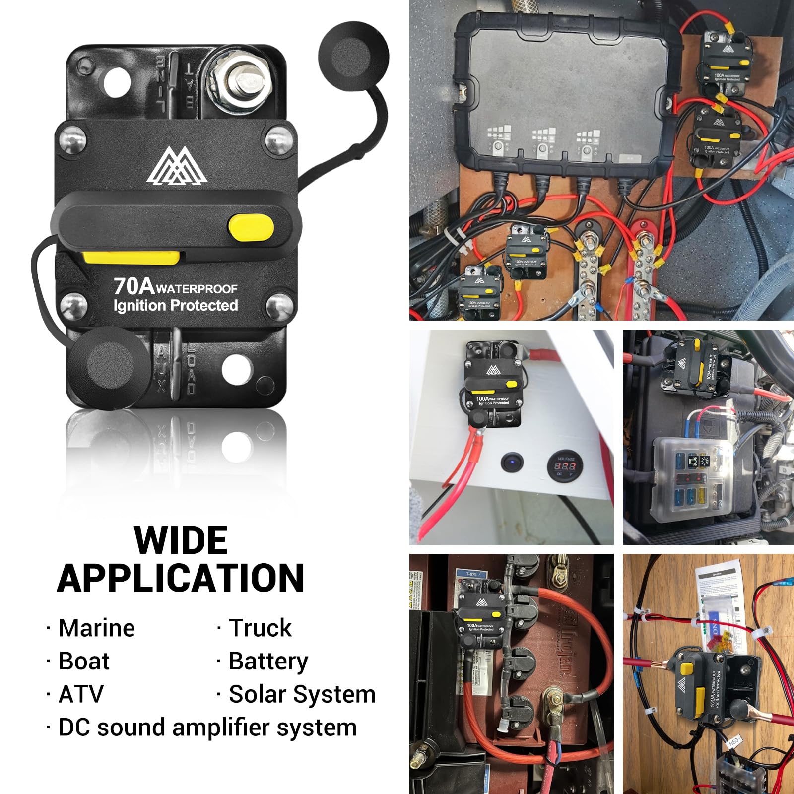 Amazon | M1A2 サーキットブレーカー 70A 防水ヒューズ インライン