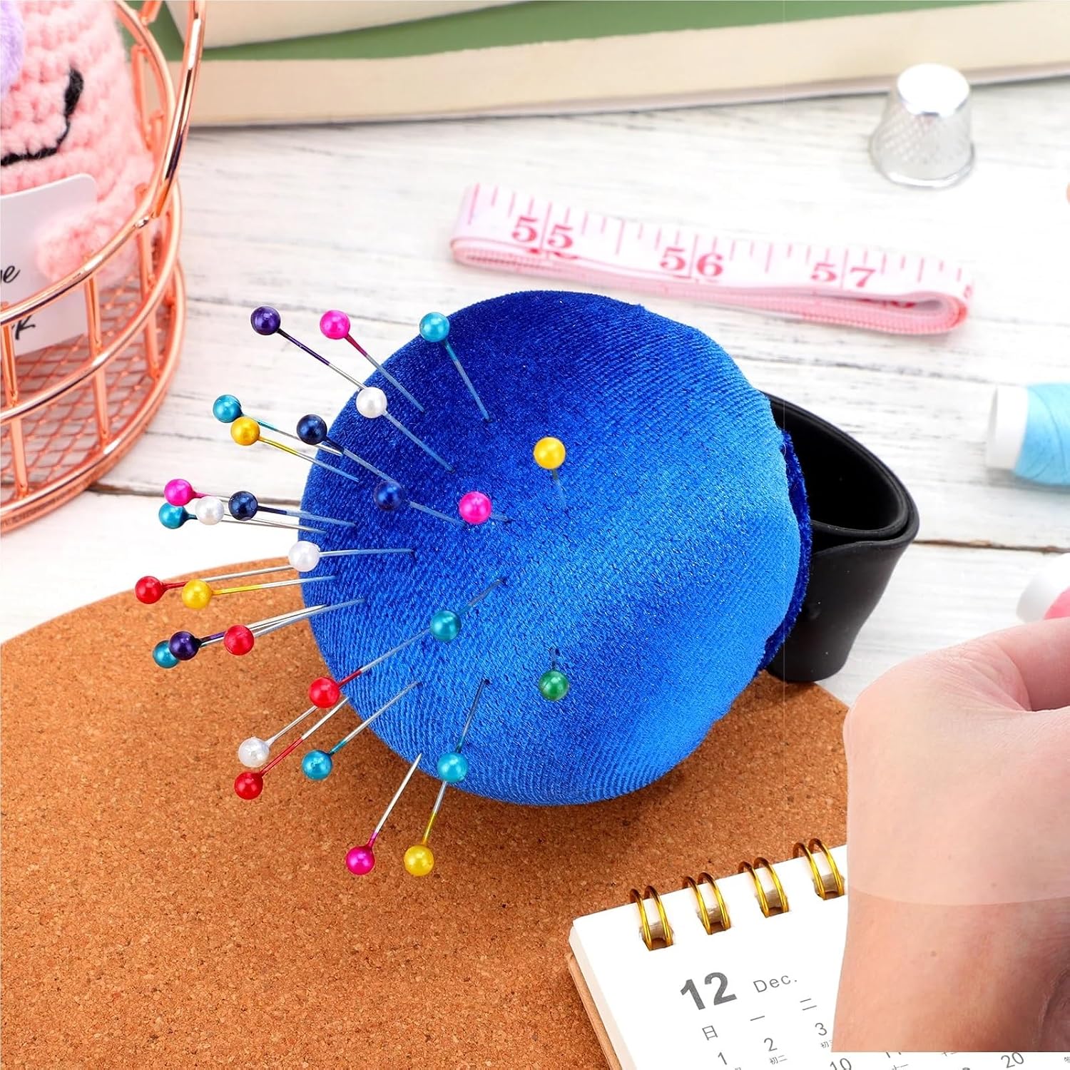 Pin cushion 5Pcs Wrist Portable Sewing Needle Holder Adjustable Slap Bracelet for Craft Embroidery Quilting