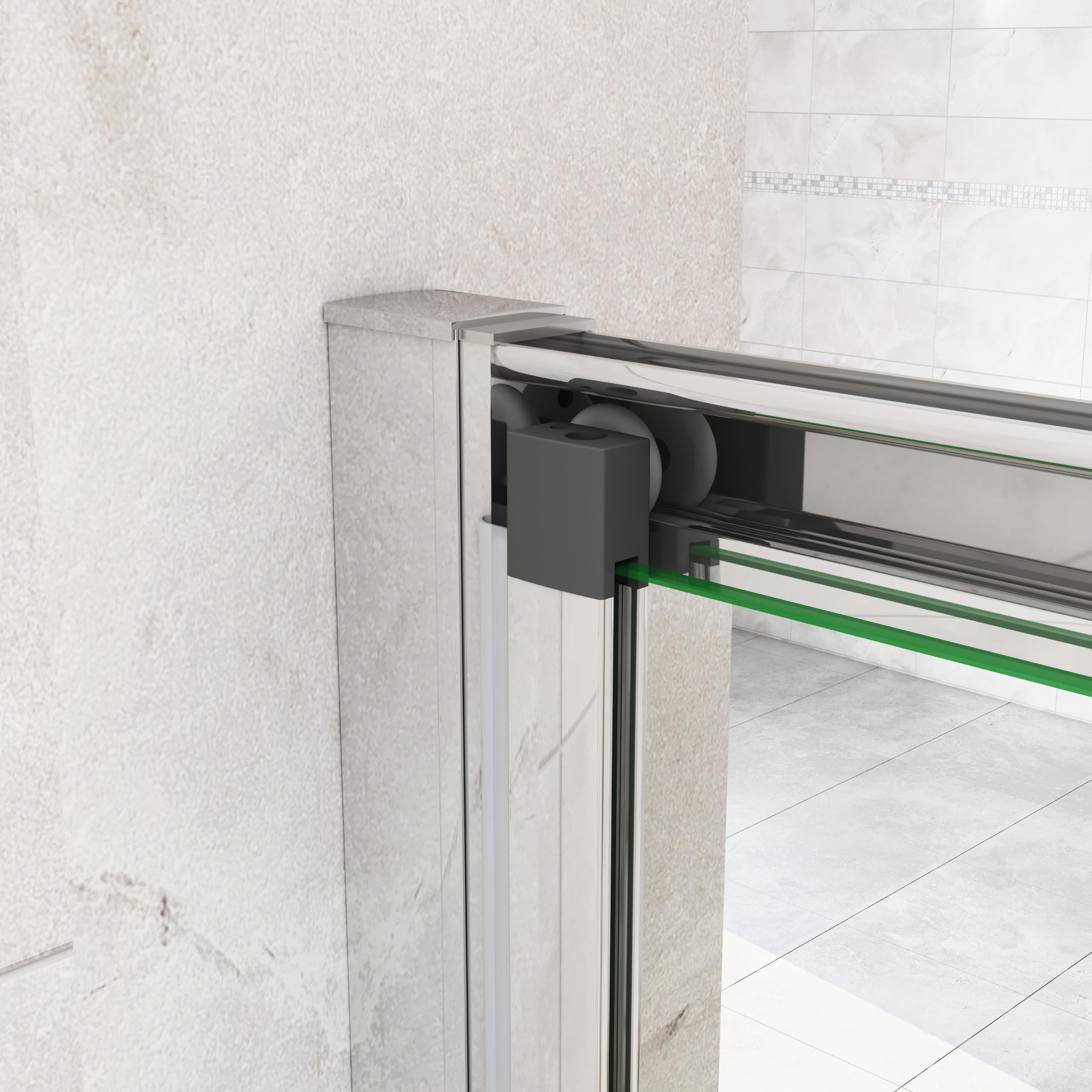 Aica Sanitär Duschtür Falttür 90 x 185cm Nischentür 5mm ESG Glas Dusche