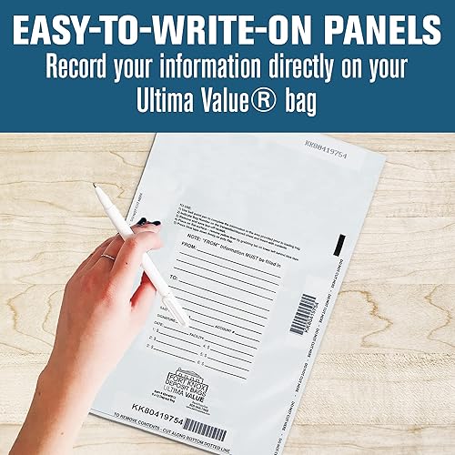 Miniatura 4 de BankSupplies Bolsas de depósito de dinero | 9 W x 12 H | Paquete de 100 | Sello a prueba de manipulaciones | Recibo de arranque | Panel de escritura