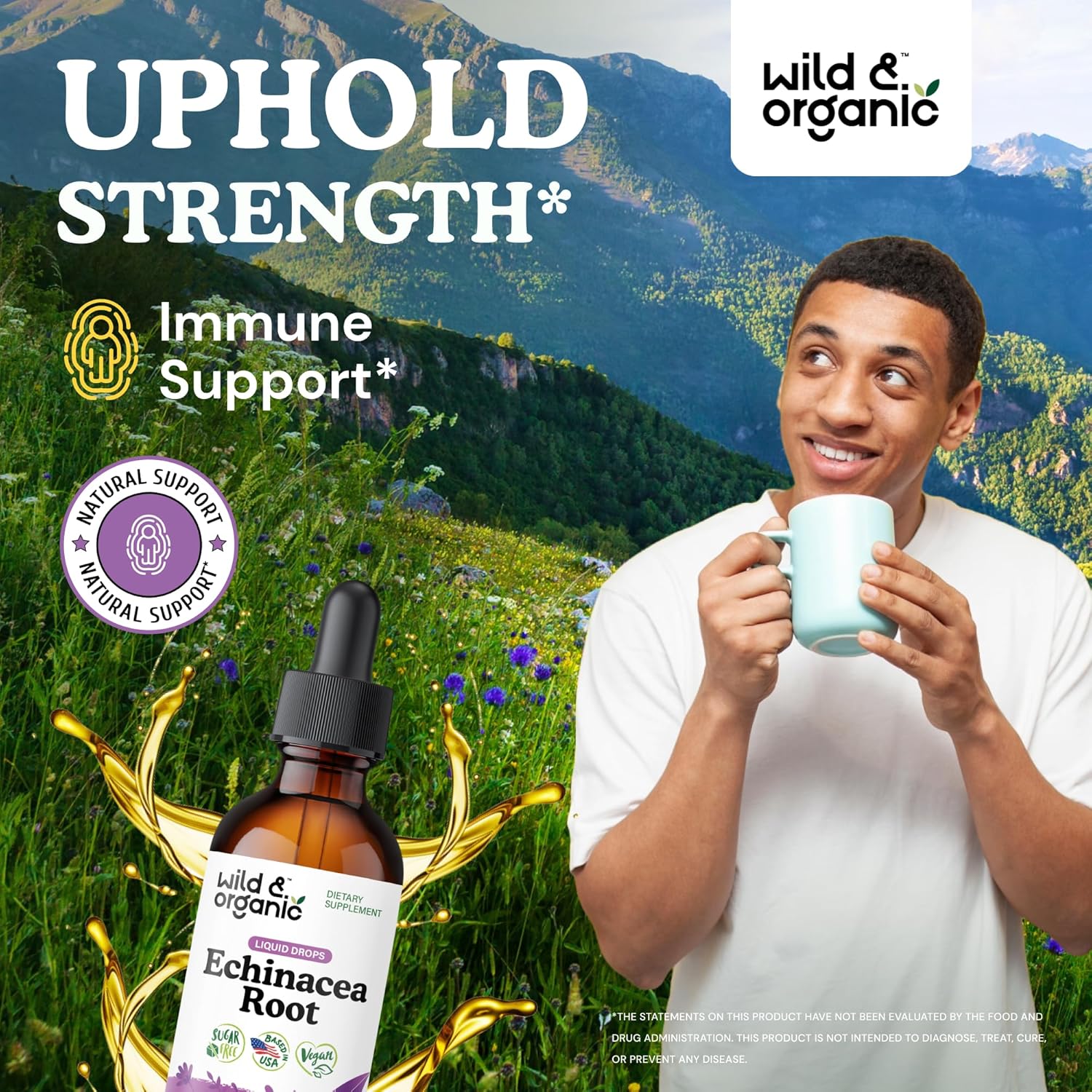Wild & Organic Goldenseal Tincture 2 fl oz & Echinacea Tincture 2 fl oz