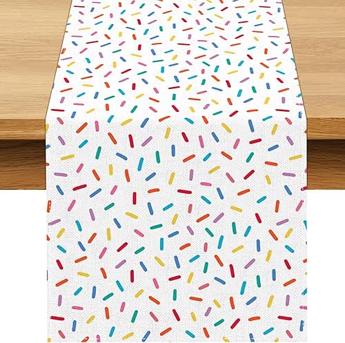 Confetti Sprinkles Table Runner Boy Kids Birthday Sprinkled with Love