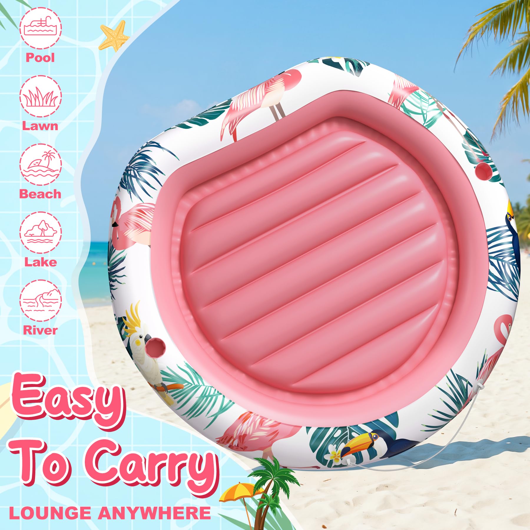 Colchoneta Piscina - Hinchables para Piscina - Flotadores Piscina - Colchonetas Inflables Piscina Adultos - Colchoneta Playa - Colchon Hinchables Inflables Adecuada para Piscina de Playa