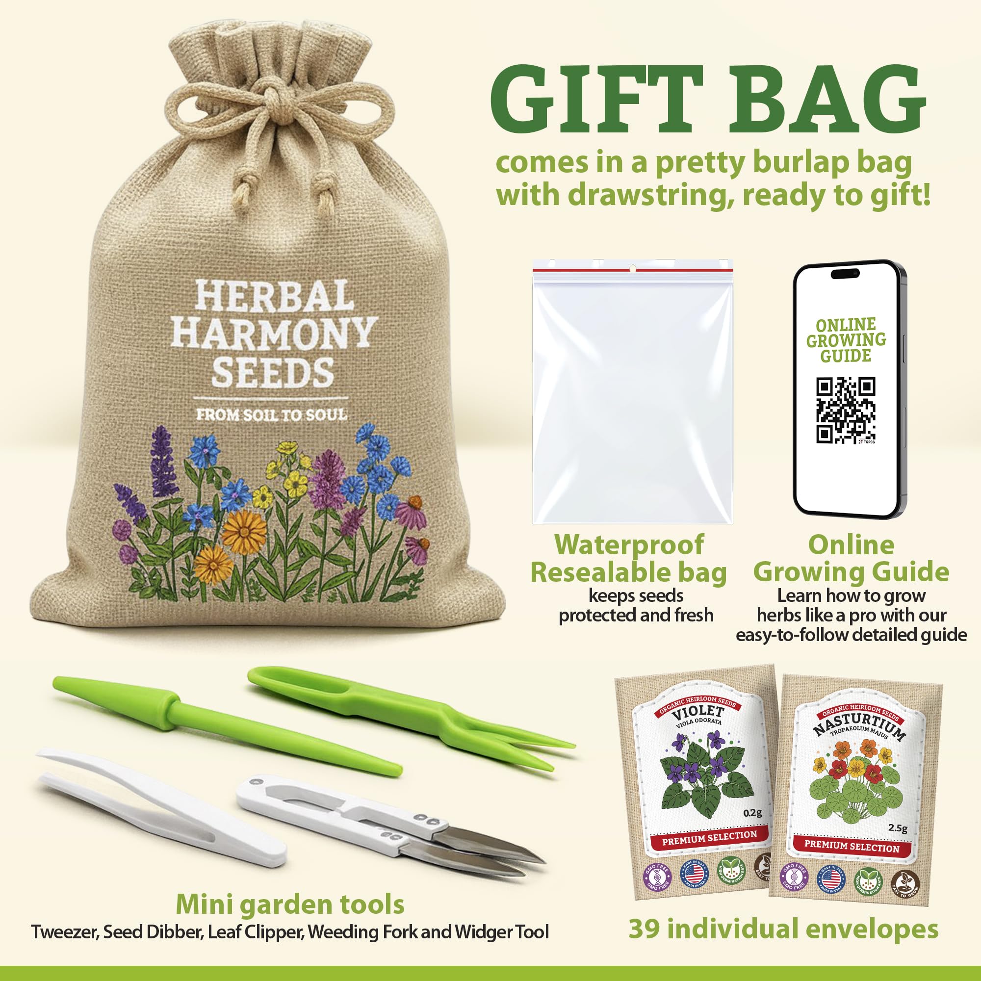 Amazon.com : Medicinal Herb Seeds Variety Pack – 39 Heirloom Non