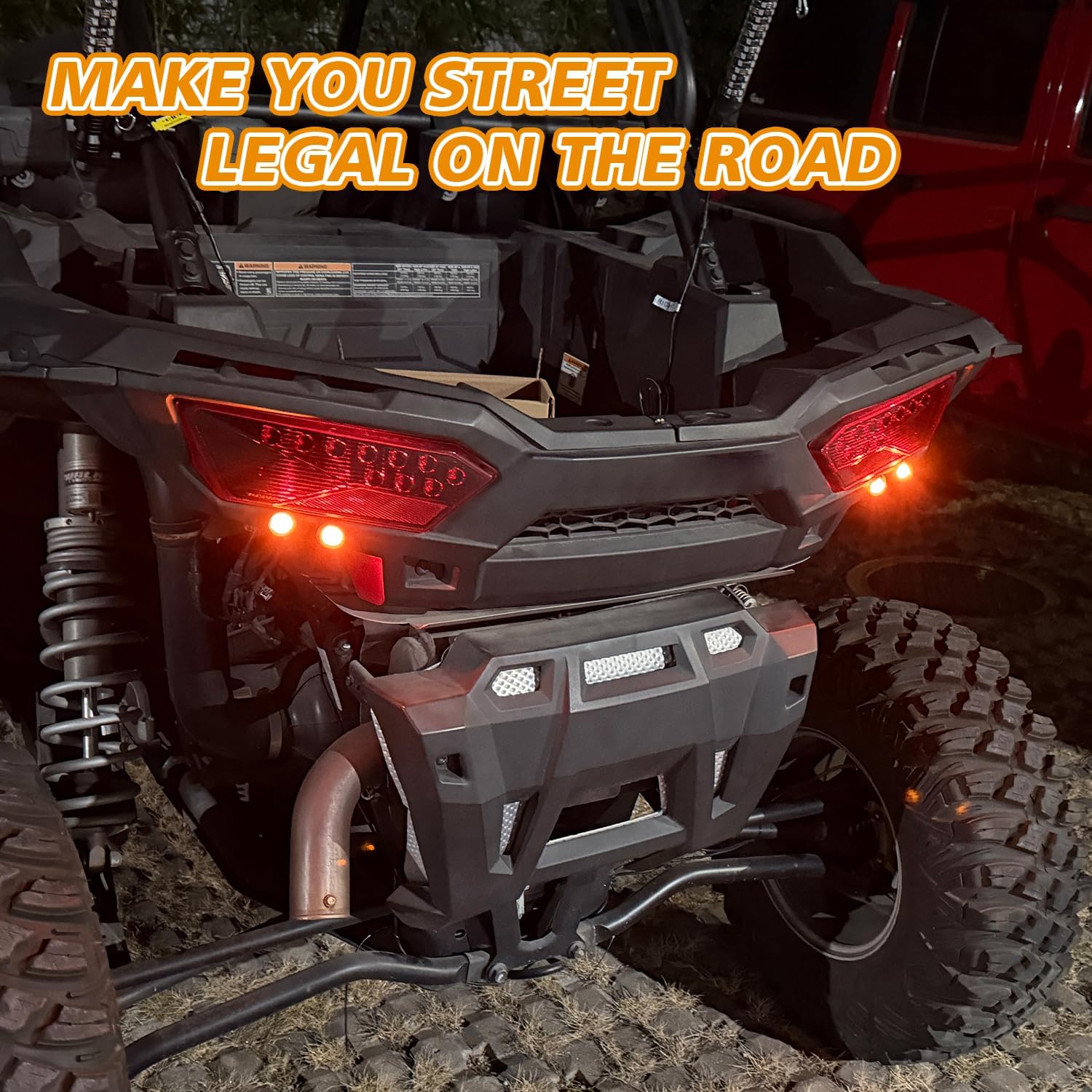 SUNPIE UTV Turn Signal Kit, Universal UTV ATV Blinker Kit with Horn Rocker Switch, Plug and Play Street Legal Kit Compatible with Can-Am, Kawasaki, Polaris, Arctic Cat, Pioneer, Talon, CFMOTO