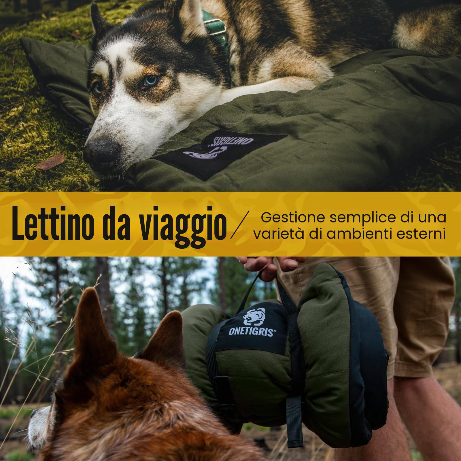 OneTigris coperta per cani lavabile in lavatrice, tappetino per cani comfort e morbidezza letto per cani per viaggio campeggio all'aperto, 110cm x 68cm