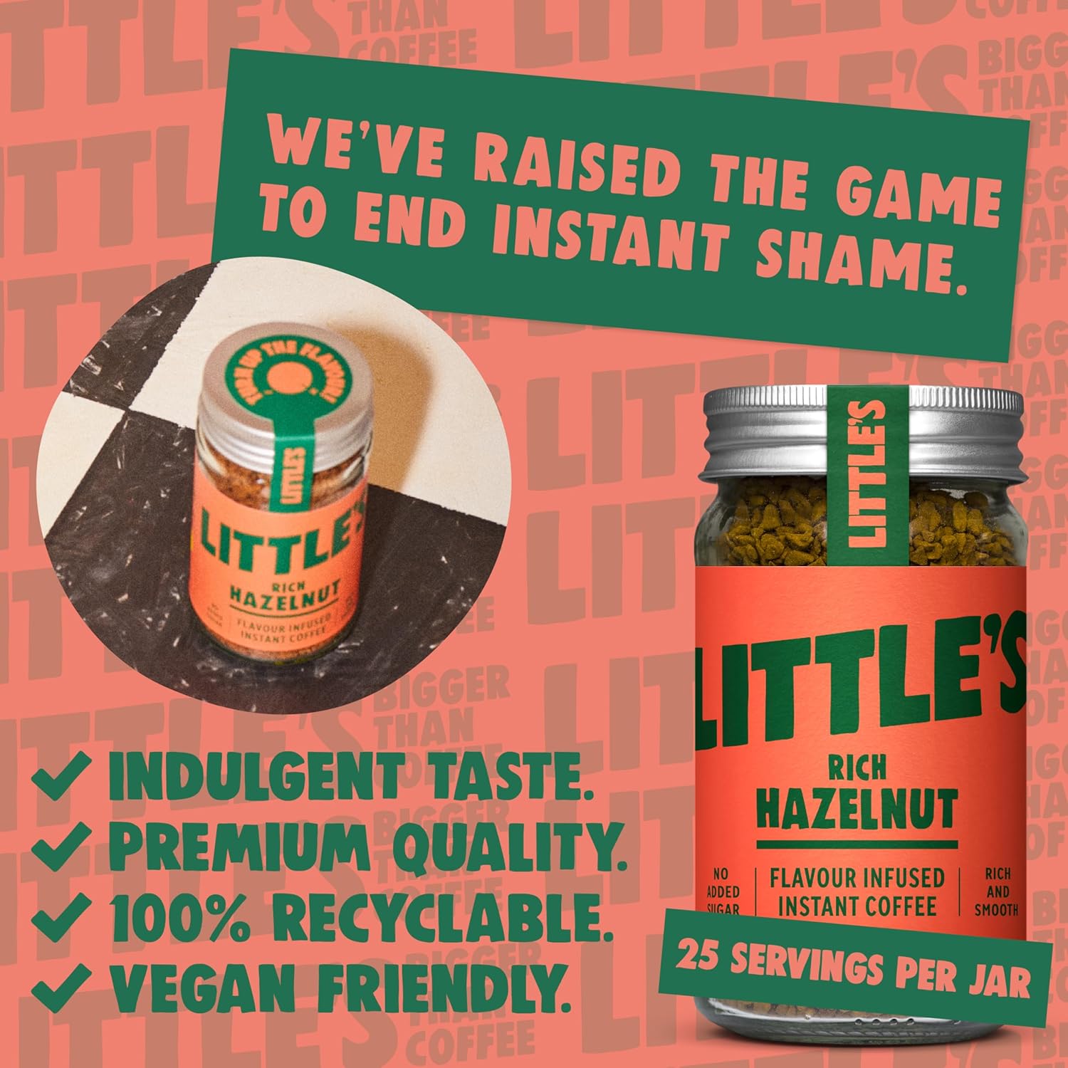 Little's Rich Hazelnut Flavoured Instant Coffee 50 g (Pack of 6)