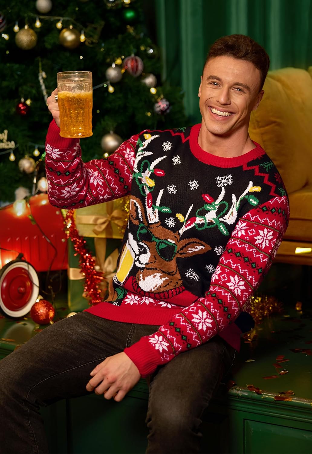 Arvilhill Men's Christmas Sweaters Holiday Funny Ugly Knitted Pullovers (S-3XL) - Image 4