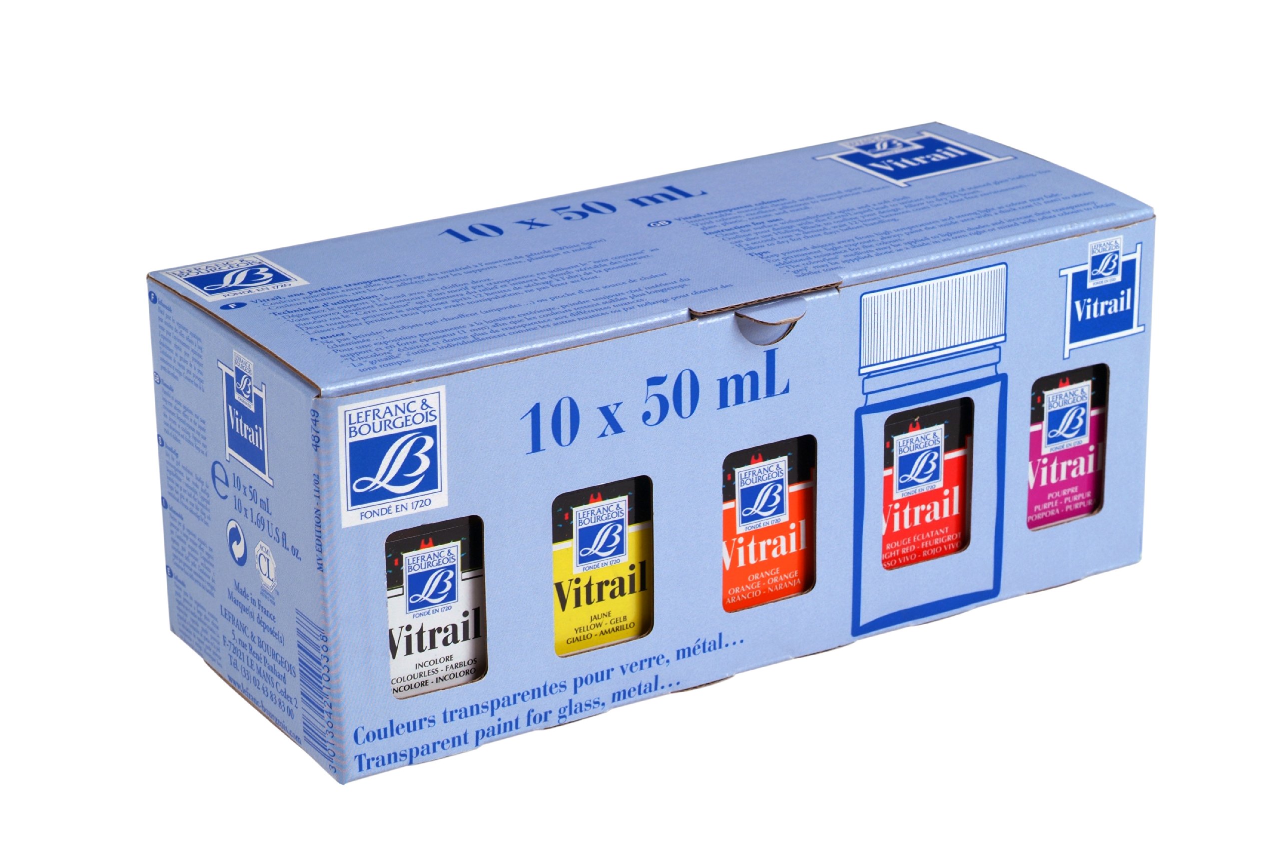 Lefranc Bourgeois Vitrail Assortimento 10 Flaconi Da 50 ml