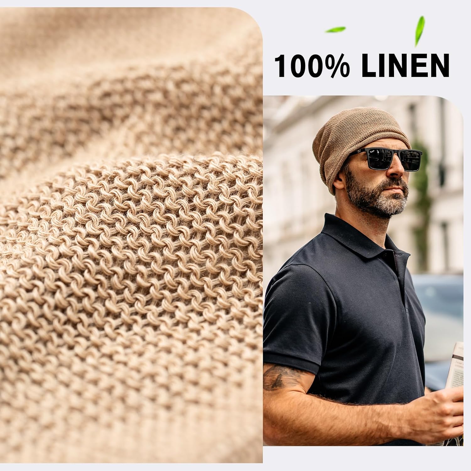 TOP-EX L/XL/XXL 100% Linen Beanie Summer Cooling Organic Eco-Friendly Fashion - Image 2