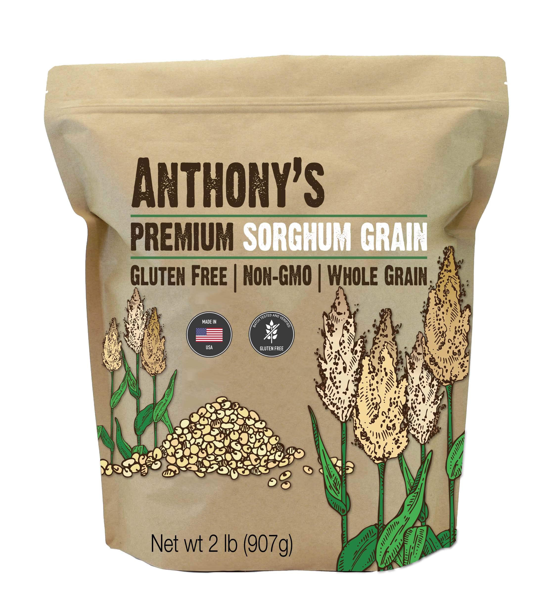 Anthony's Premium Sorghum, 2 Pound, Whole Grain, Gluten Free, Non GMO, Made in USA
