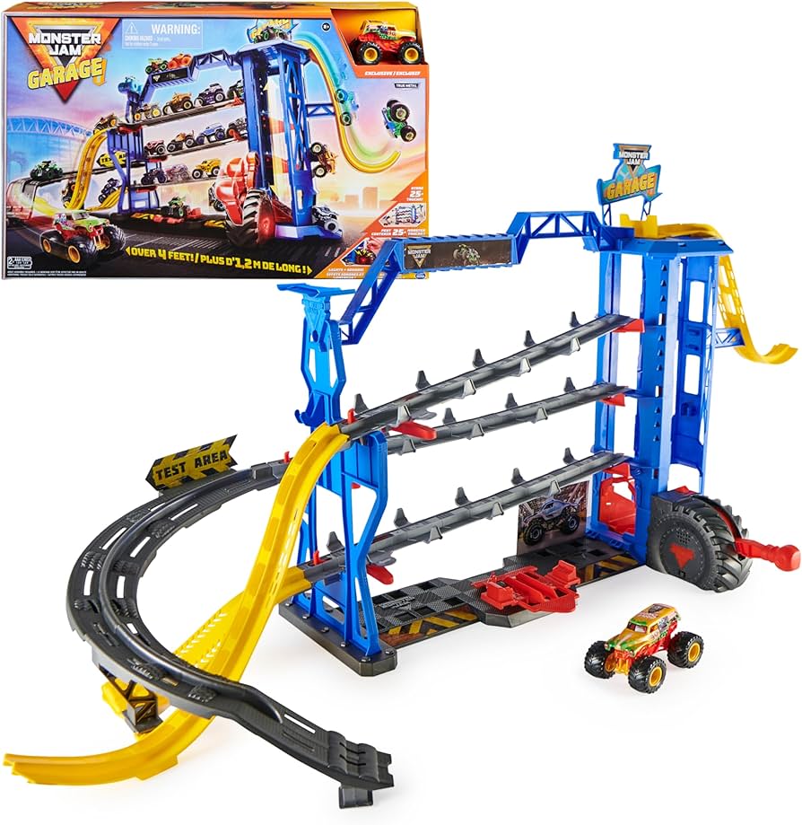 Monster Jam Garage Playset and Storage with Exclusive Grave Digger