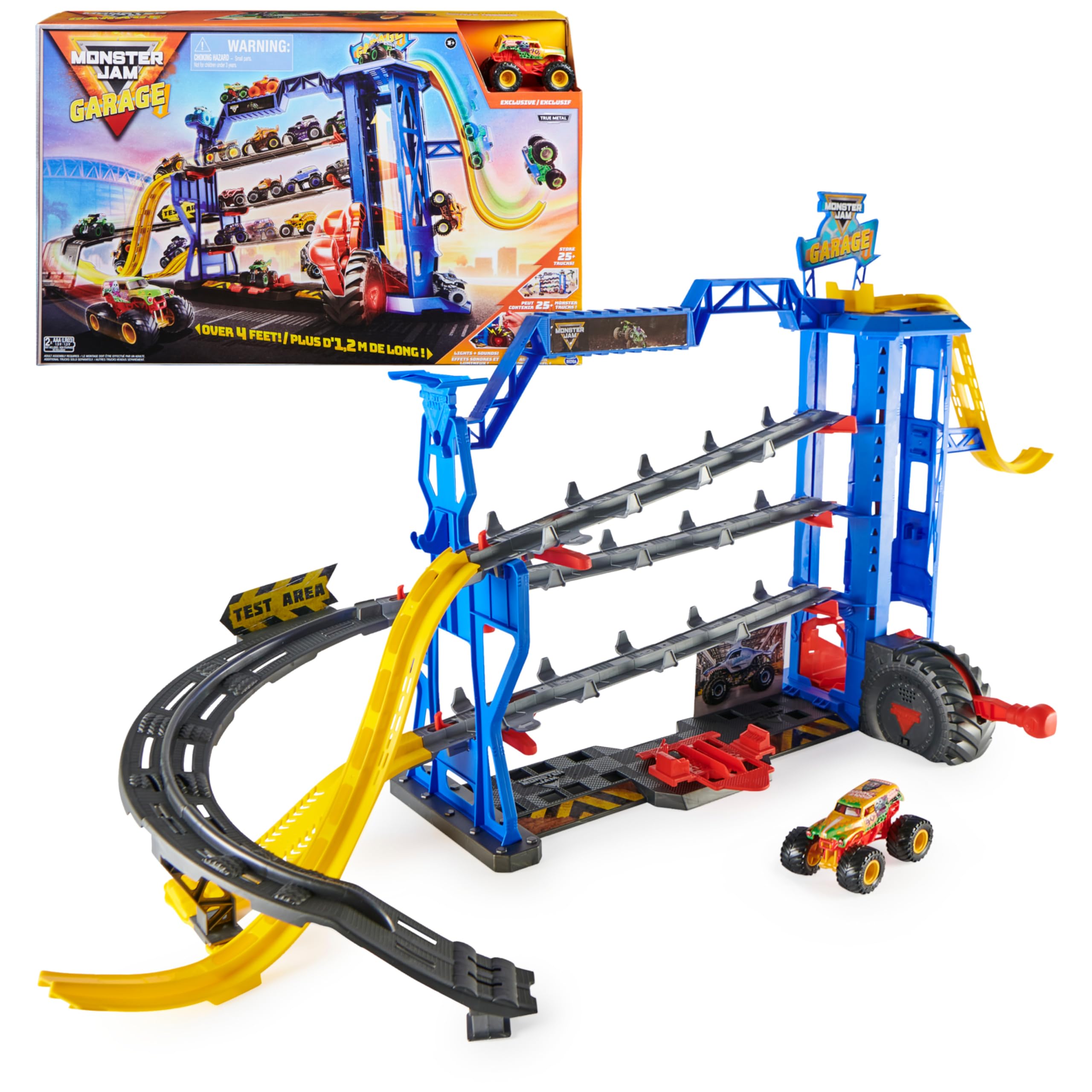 ミニカー Monster Jam Garage Playset Monster Jam Garage Playset and Storage with Exclusive Grave Digger