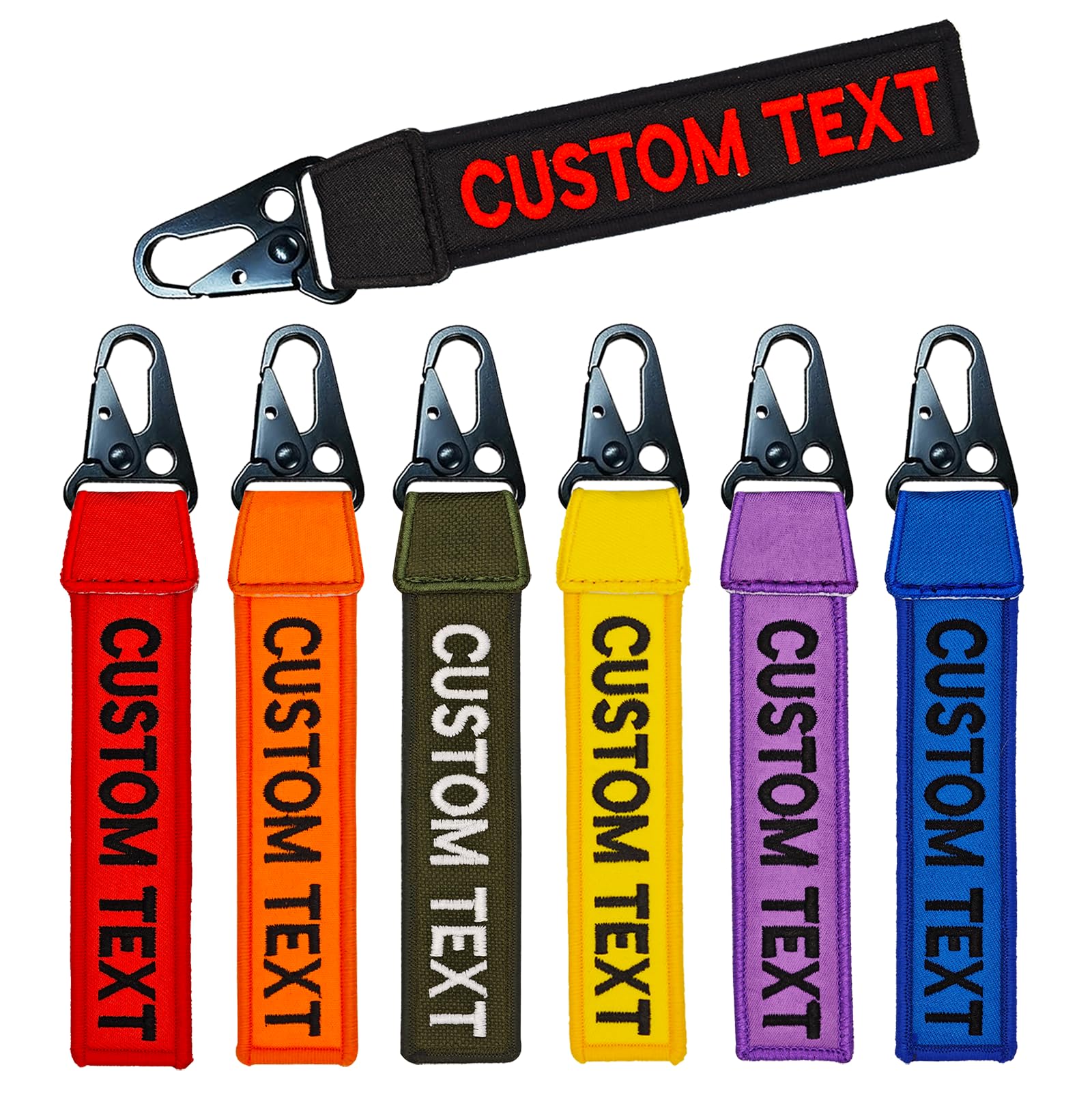 Crazatch Men's Fo-46 1Pcs Personalized Keyring, Custom Embroidery Any Text Keychain, Double Sided Embroidery Your Text/Number Labels, Key Tags Accessories Suitable For Motorcycle Car Scooter, Luggage