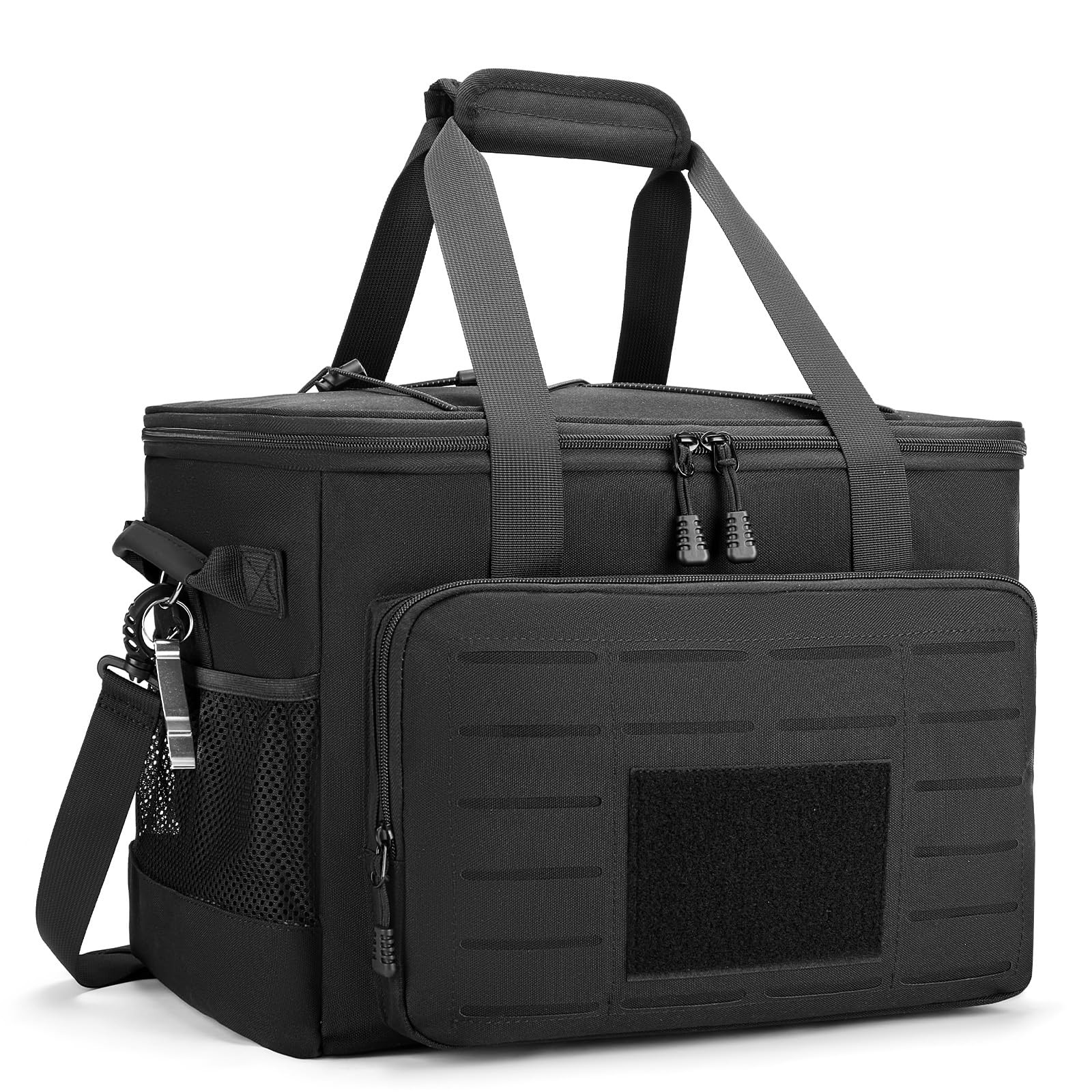HSHRISH Sac Repas 30L Sac Isotherme Repas pour Les Courses - Lunch Bag Isotherme pour Voiture comme Thermique: Bandoulière détachable et réglable, adaptée à la Plage Camping supermarché - Noir