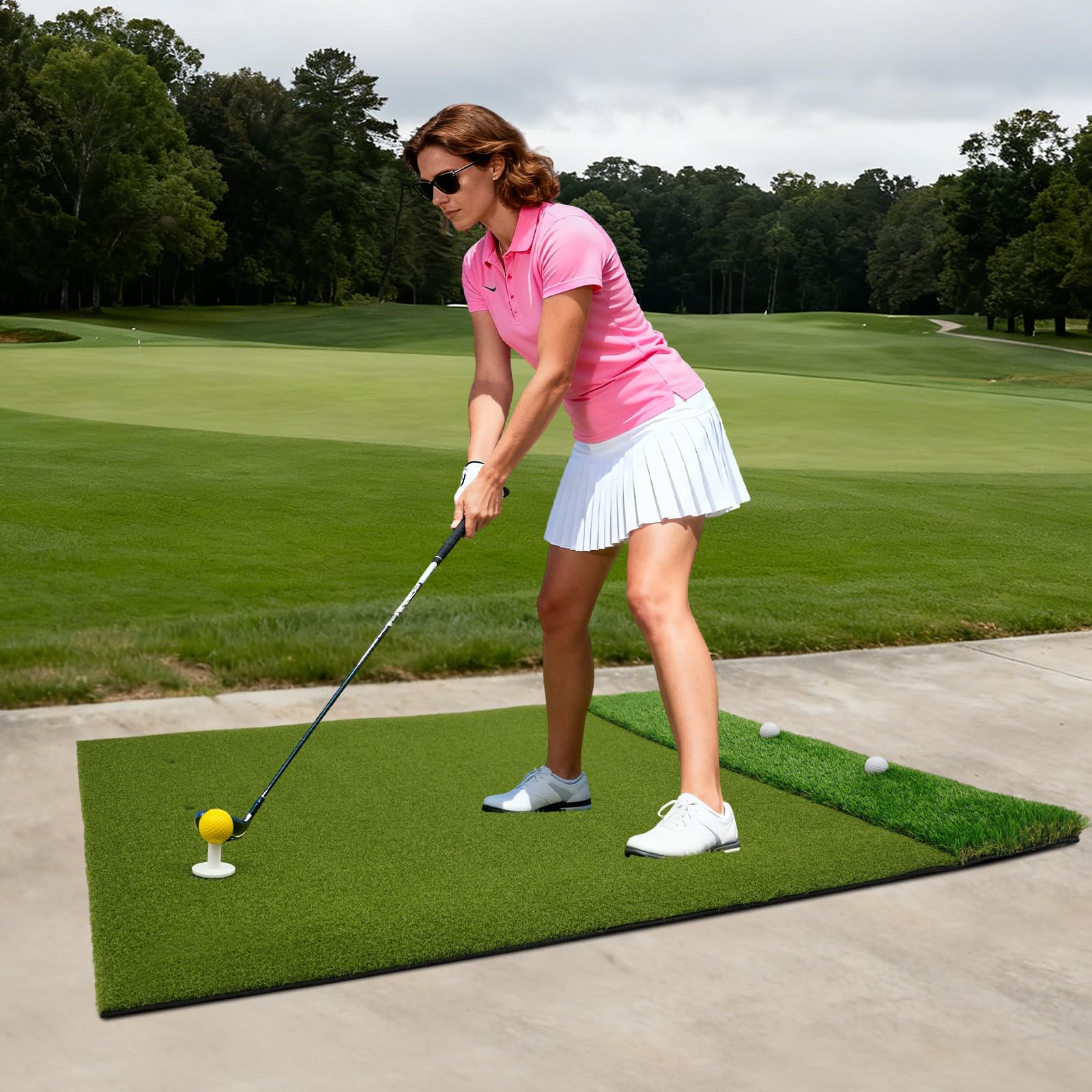 Tappetino da golf da 150 x 120 cm, con 6 posizioni di blocco, per interni ed esterni, per golf