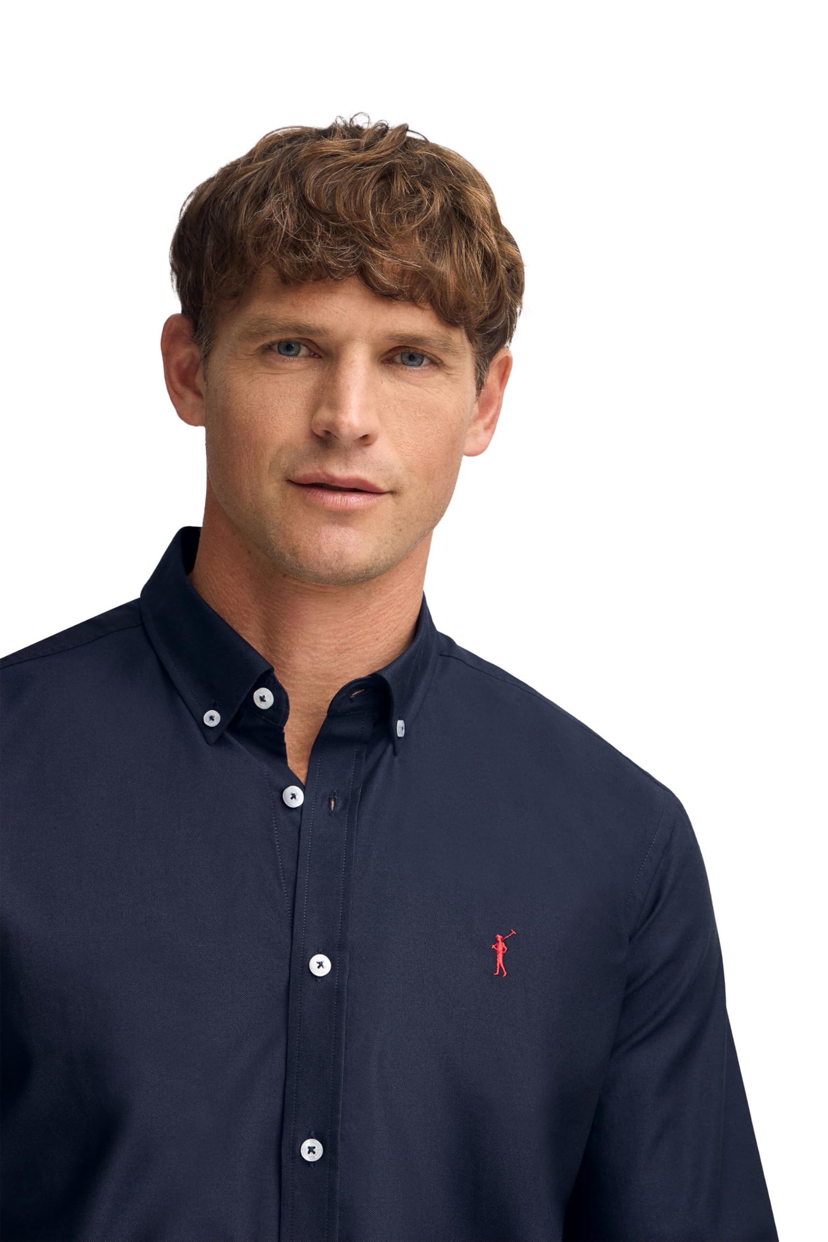 Polo Club Camicia Oxford Uomo con Logo Ricamato 100% Cotone