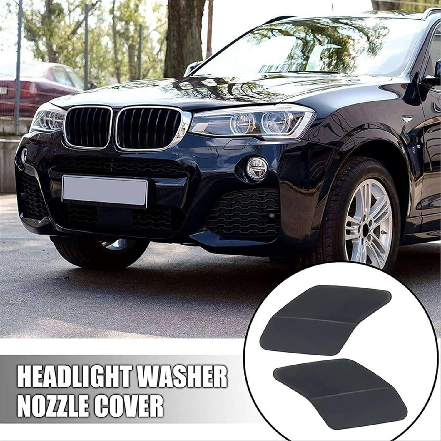 Car Headlight Washer Cap for X5 F15 F16 2015 2016 2017 2018 2019 1 Pair Car Headlight Washer Cap Washer Nozzle Cover 51117422903 51117422904