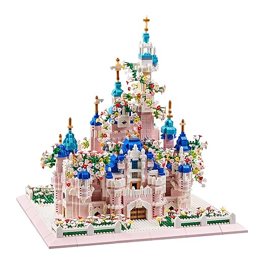 Kadablk Architecture Castle with Flower Series Model Building Set,4000+pcs for Adults & Kids, Micro Blocks,Construction Set - Upgrade Version…