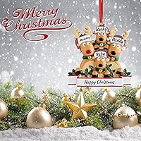 Vista 6 de Adorno personalizado para árbol de Navidad de 2, 3, 4, 5, 6, 7, 8, nombre personalizado, lindo reno, decoración de Navidad, regalo de Navidad