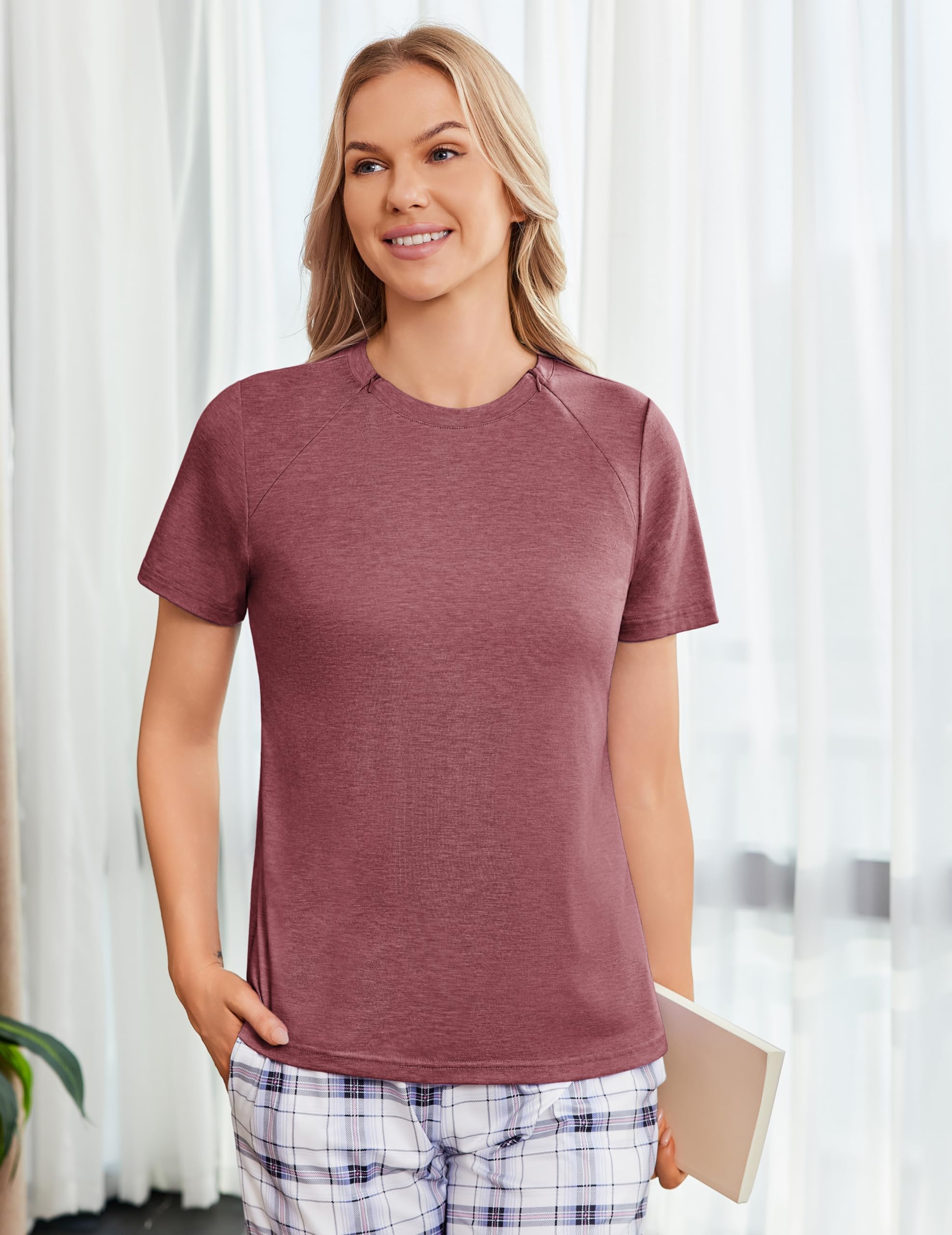 Deyeek Chemo-Shirts für Damen mit Dialyse-Port-Zugangs-Reißverschlüssen kurzärmelig adaptive Kleidung