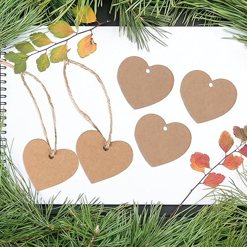 Miniatura 2 de Potanro Etiquetas de regalo, 120 unidades, etiquetas de regalo de papel, etiquetas de regalo con cuerda adjunta para bodas, baby shower, despedida